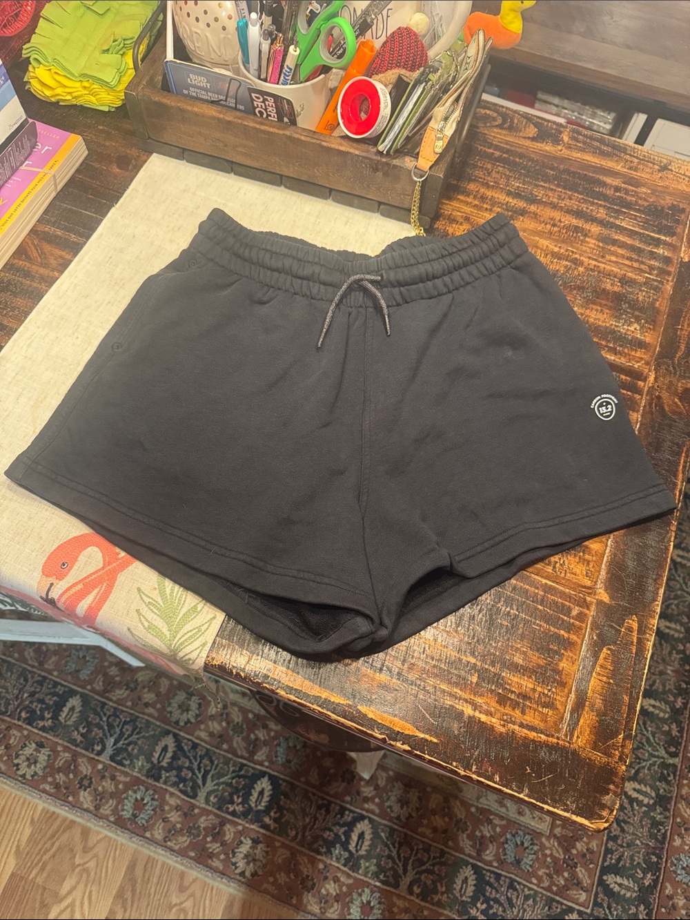 allbirds Black Women's Athletic Pull-On Shorts with Drawstring Waist XL